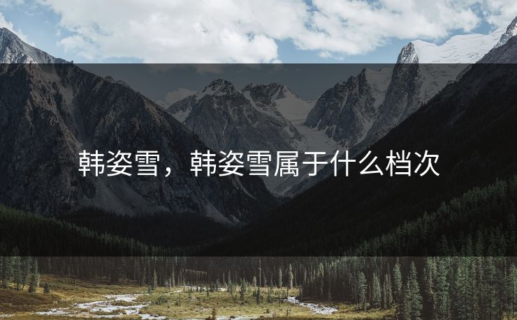 韩姿雪，韩姿雪属于什么档次